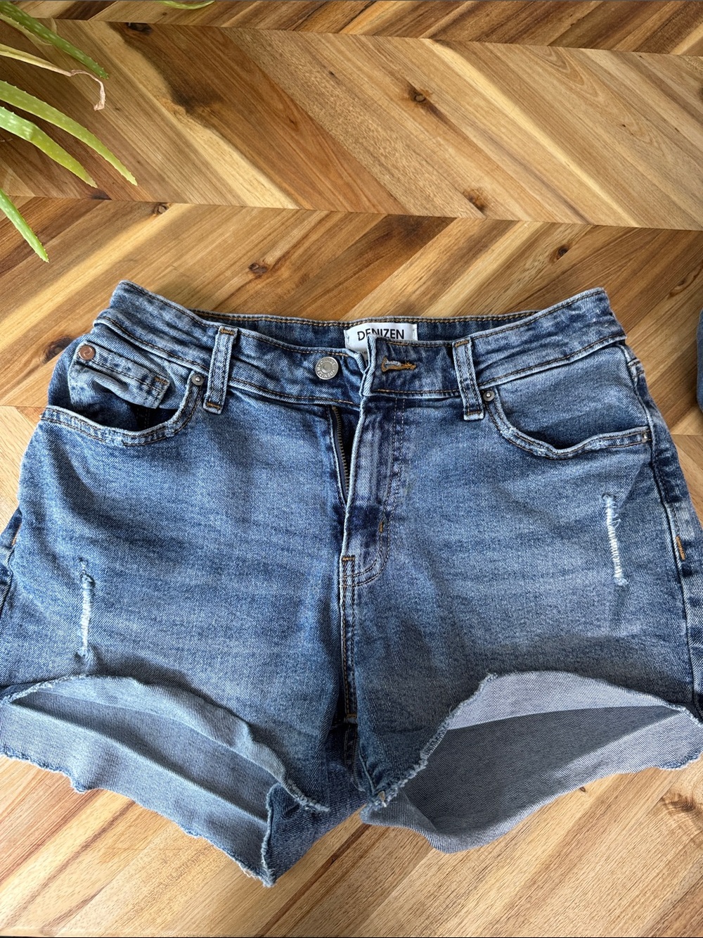 Denizen from Levi's Medium Blue Distressed Denim Cutoff Shorts